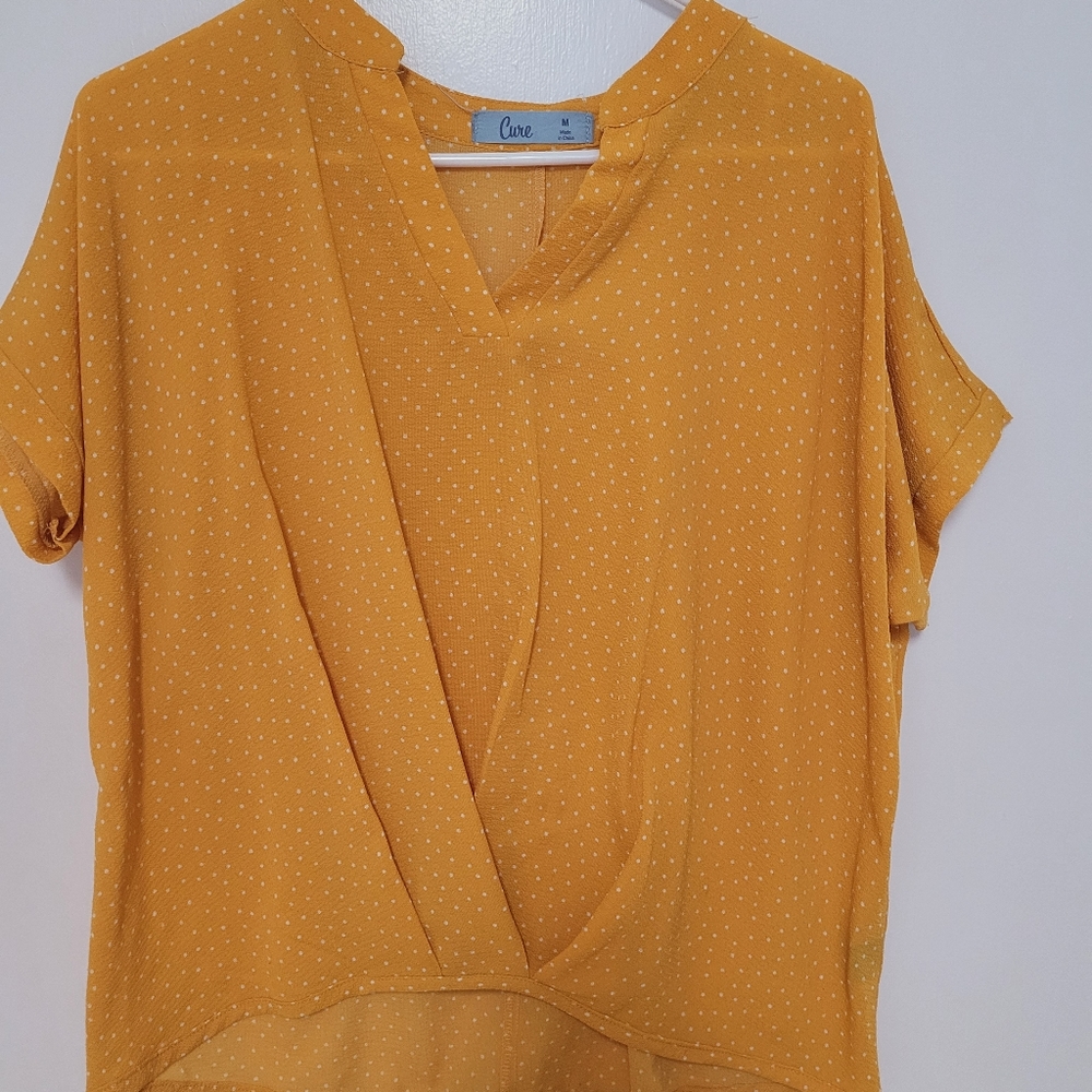 Yellow polka dot top